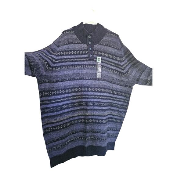 NEW Men's Tall Mutual Weave Striped Pullover Knit Sweater in Blue (Size: 3XLT) - Picture 2 of 7